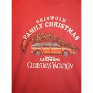Men's Red T Shirt, Size 2XL Cotton/Poly Blend, "Griswold Christmas"